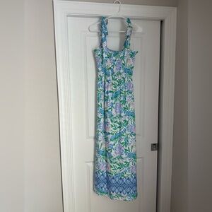 Lilly Pulitzer Floral Maxi Dress - Green, Blue, White
